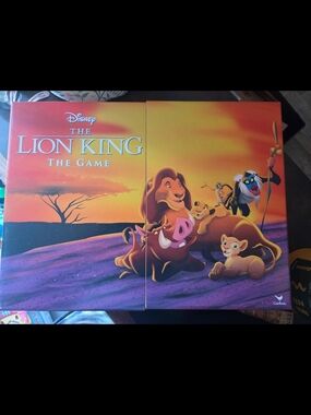 Disney The Lion King Board Game - Orange & Purple Artwork In Wooden Box